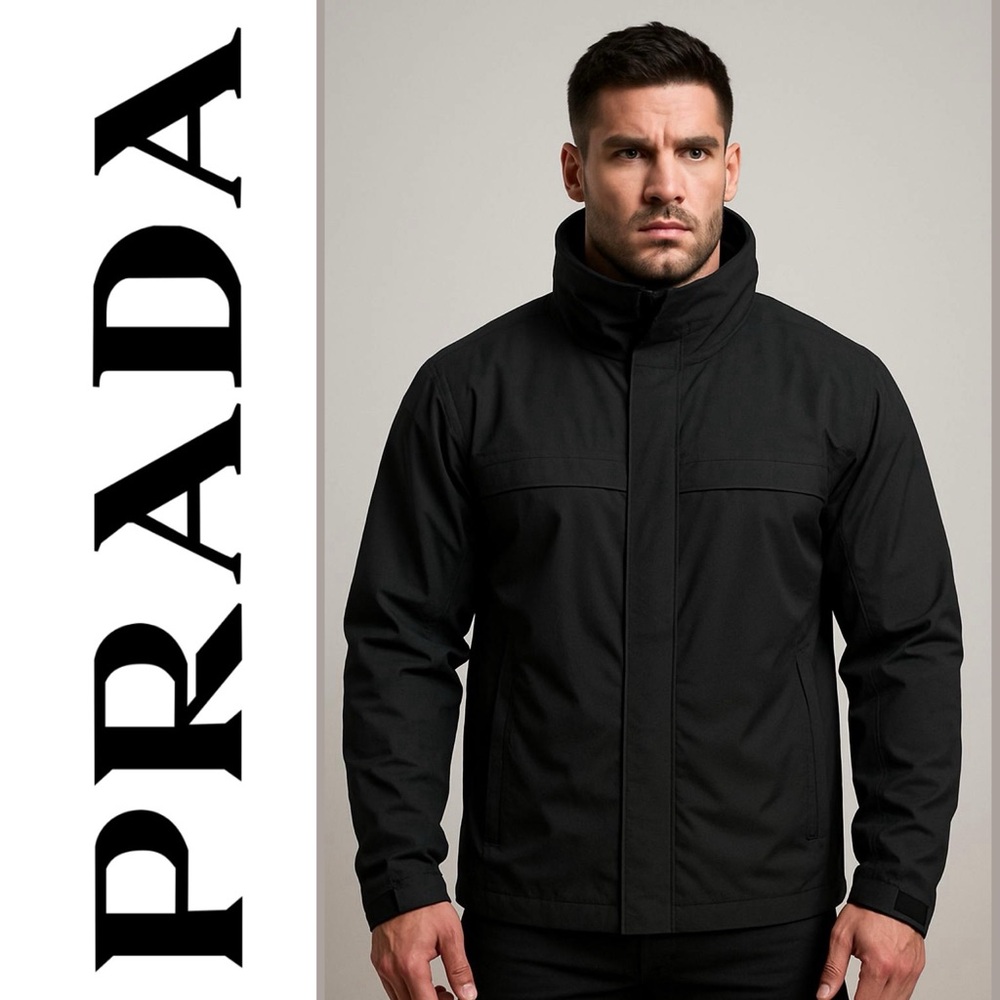 Prada Linea Rossa Black Technical Gore-Tex Jacket Size XL/ IT 54